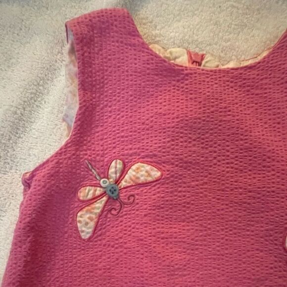 Size 6 Specialty Girl sleeveless zippered back closure pink butterflies dress - Picture 3 of 14